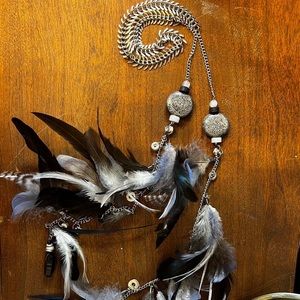 Boho Feather Chain Necklace